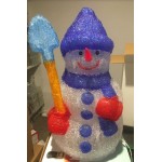 3D Acrylic Snowman With Blue Hat - 44CM High with 56 LED Lights